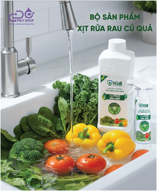 Xịt rửa rau quả Krill 1000ml