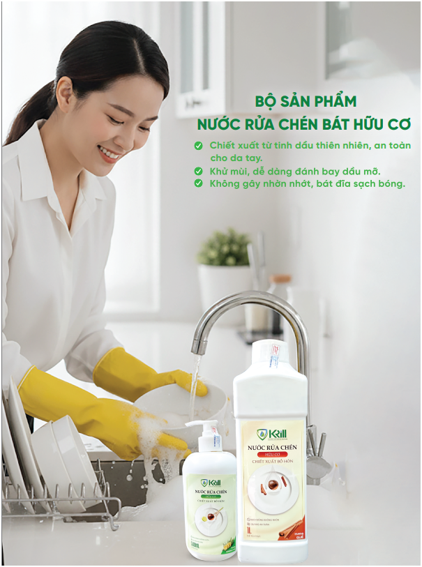 Nước rửa chén hữu cơ hương quế 1000ml